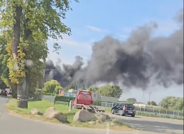 Incendio in un magazzino a Przecław