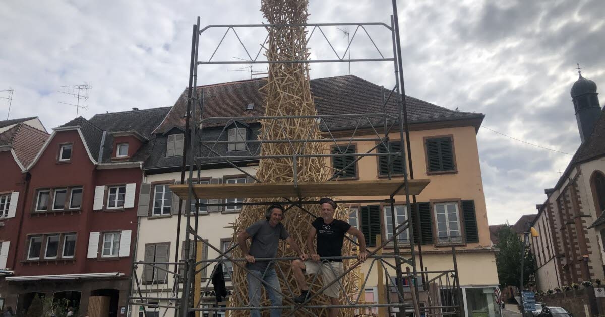 Saverne. Uma alpaca de sete metros de altura no centro da cidade