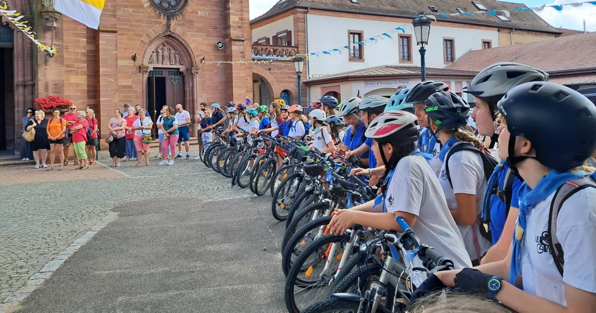 Marienthal. Peregrinación en bicicleta por el Rin: los estudiantes de secundaria han llegado a su destino.