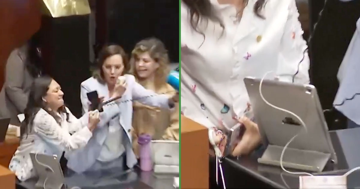 Il momento esatto in cui viene tagliato il cavo del megafono di Lilly Téllez