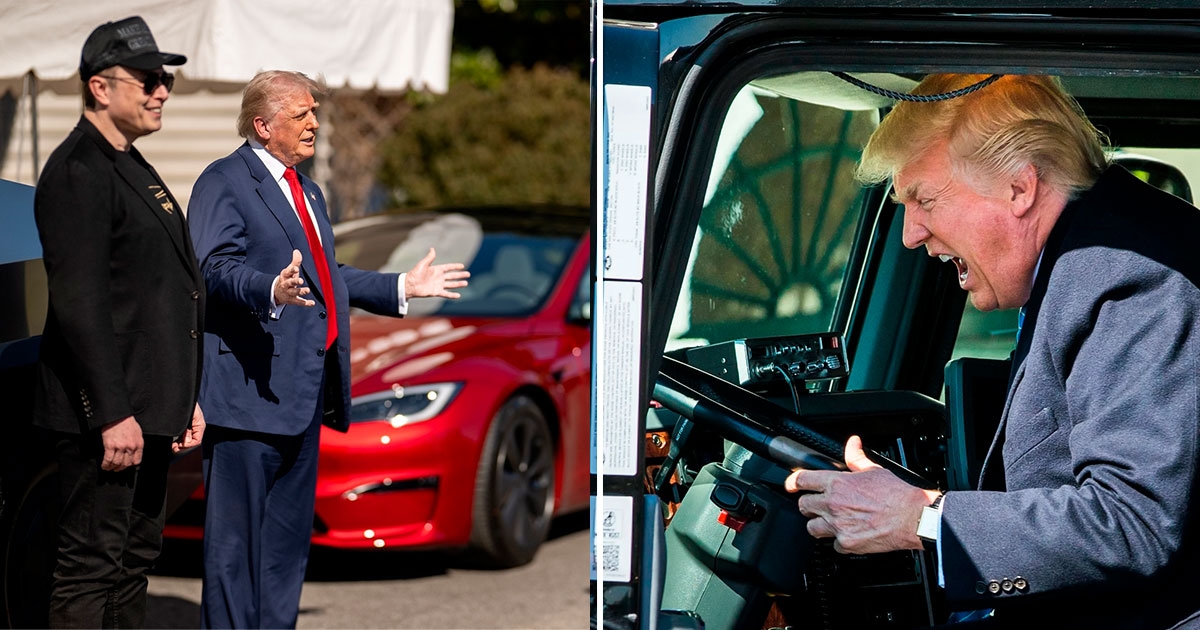 Trump lanceert zijn eigen 'patriottische' Tesla die op diesel rijdt