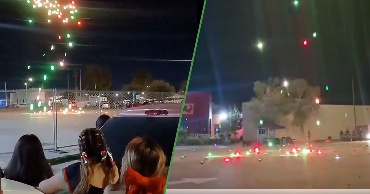 Em Piedras Negras tentaram fazer o Grito com drones e todos acabaram caindo.