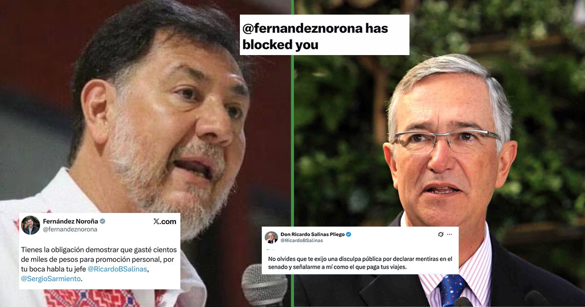 Attenzione alle unghie: Salinas Pliego e Noroña litigano sui social e finiscono per bloccarsi a vicenda.