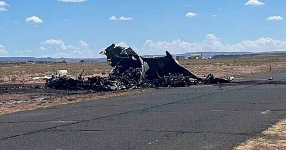 Vier doden bij gruwelijke vliegtuigcrash in woestijn van Arizona, vliegtuig vliegt in brand