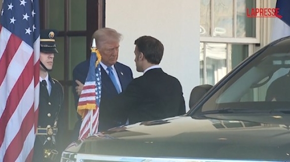 El presidente francés, Macron, es recibido en la Casa Blanca por Trump