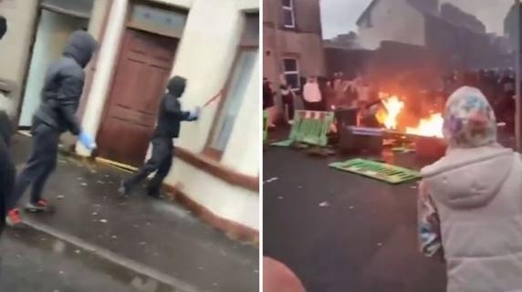 Camlar kırıldı, arabalar yandı: Ballymena'da isyanın ikinci gecesi