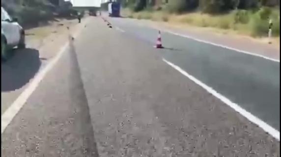 The braking and the destroyed car the video from the scene of the tragedy | When can tires explode?