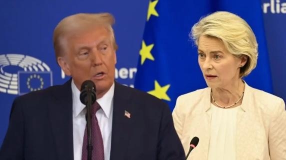 Trump's ontmoeting met von der Leyen in Schotland: live video