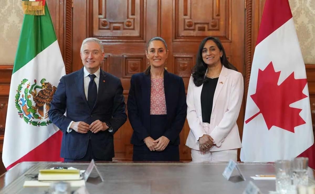 Sheinbaum ontmoet Canadese ministers in het Nationaal Paleis