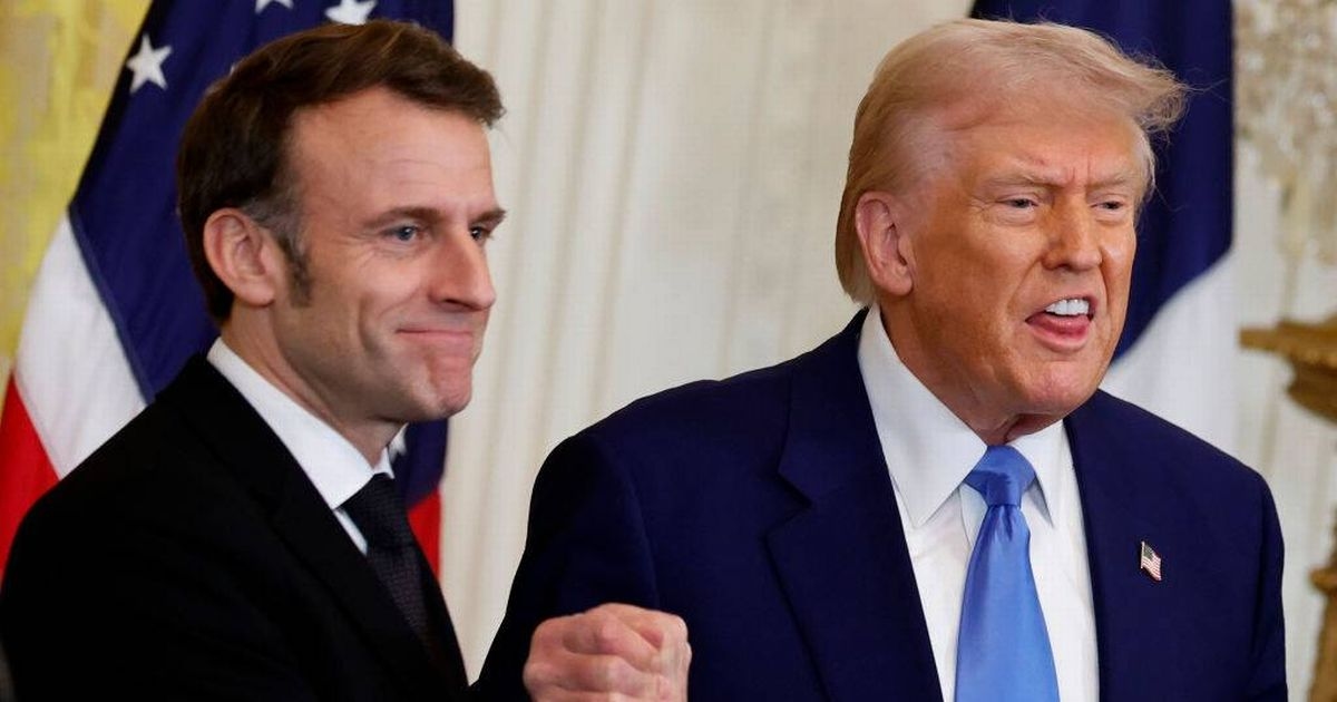 Donald Trump sparks 'concern' after viewers spot issue during Macron press conference