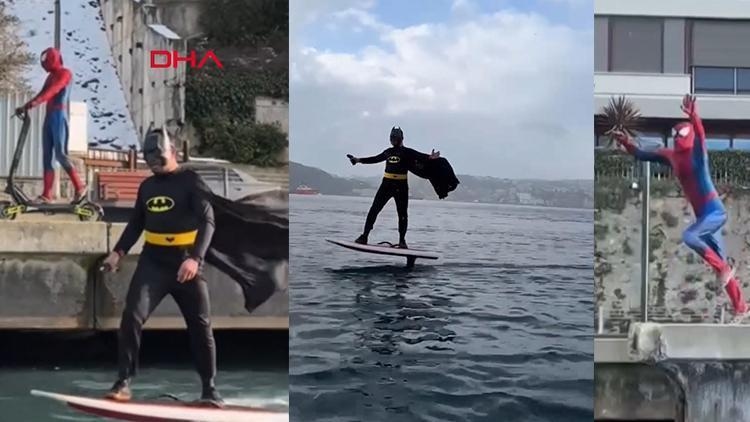 Bebek Sahili'nde 'Batman' ve 'Spider Man' şaşkınlığı