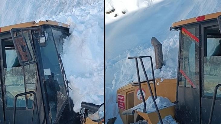 Horrible incident in Hakkari! Avalanche suddenly fell on the work machine