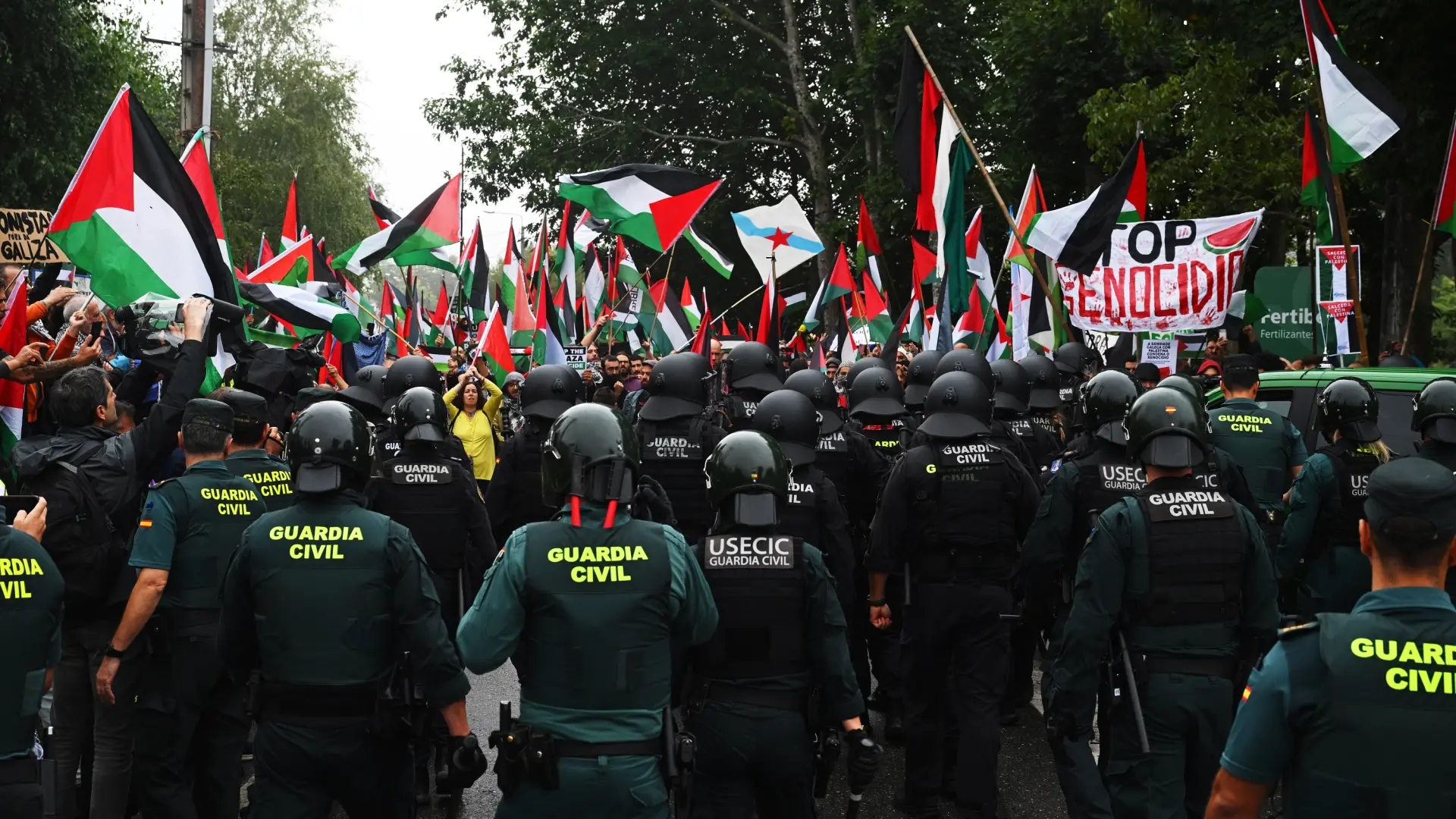 Madrid schützt sich vor Boykottaufrufen zum Finale der Vuelta mit Protesten gegen Gaza: mehr Offiziere als beim NATO-Gipfel