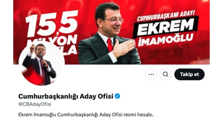 Otwarcie konta „Biura kandydata na prezydenta” dla İmamoğlu