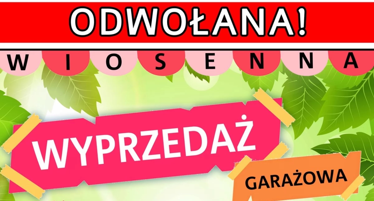Spring Garage Sale CANCELED!