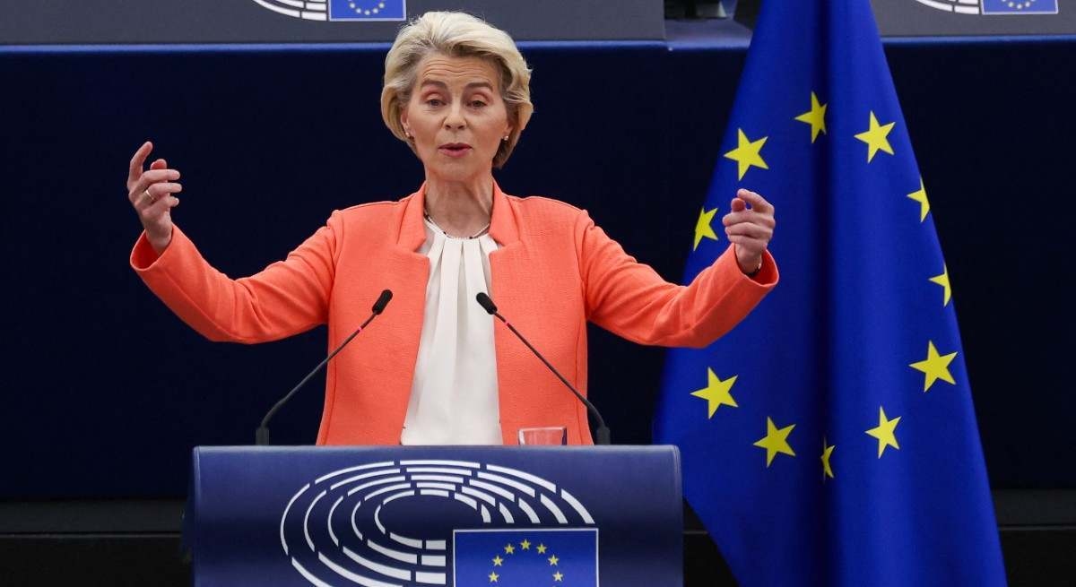 Von der Leyen verdedigt de tariefovereenkomst met de VS als een belofte van "stabiliteit".