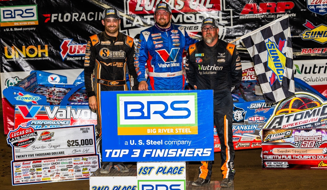 Sheppard Cashes Atomic Lucas Late Model Check