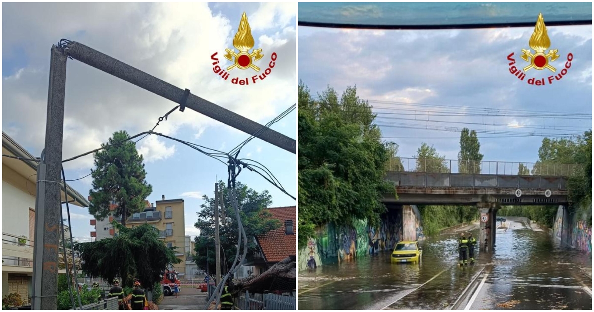 Romagna: Saatte hızı 100 km'yi aşan fırtına nedeniyle bir trendeki 23 kişi tahliye edildi, Milano Marittima'daki bazı bölgelere ulaşılamıyor.