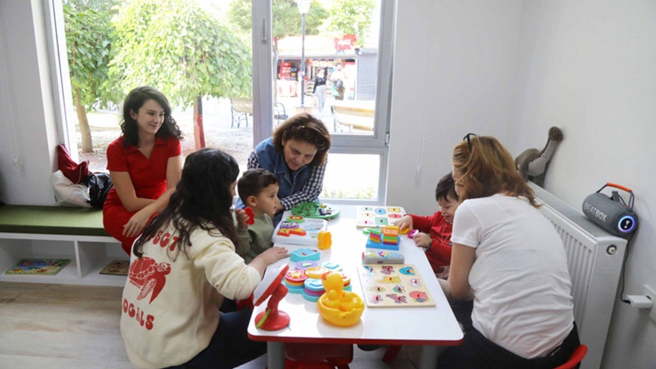 Education with toys for children in the library