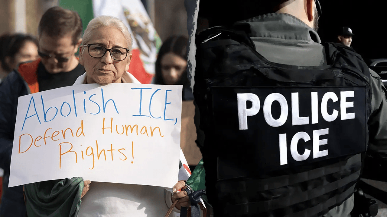 Manifestantes lanzan piedras y saltan sobre un vehículo de ICE en movimiento después de una redada en un lugar de trabajo en Omaha