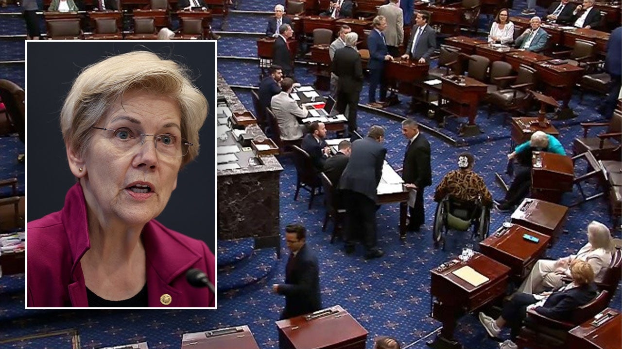 Senator Elizabeth Warren upada na sali Senatu, gdy Republikanie oferują dwupartyjną pomoc podczas głosowania w sprawie Izraela