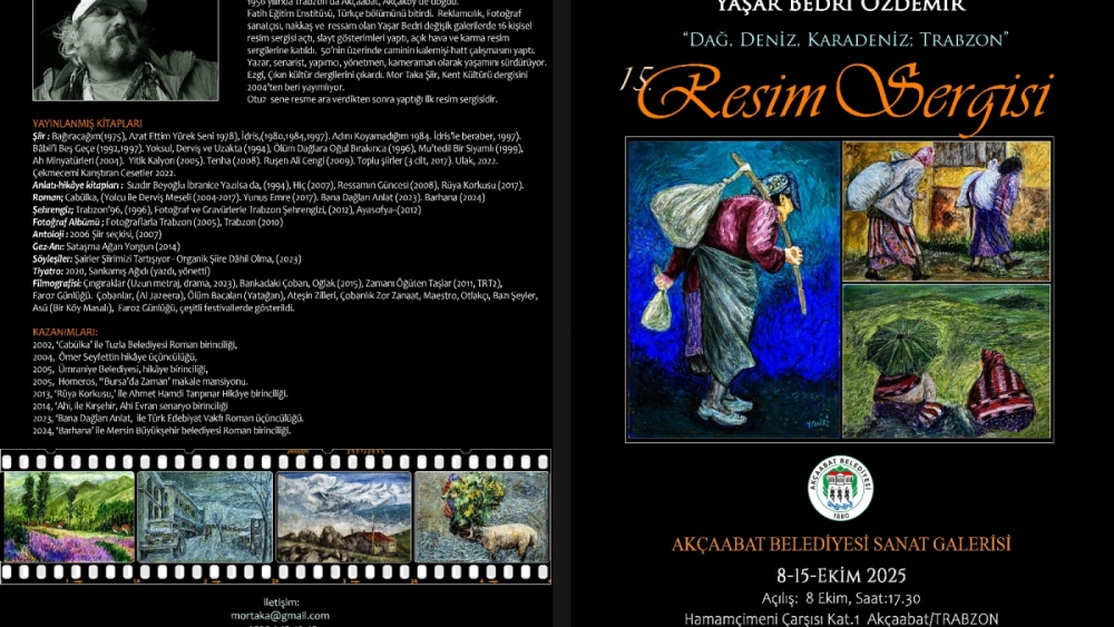 Exposição "Montanha. Mar. Mar Negro: Trabzon" de Yaşar Bedri Özdemir é inaugurada em Akçaabat