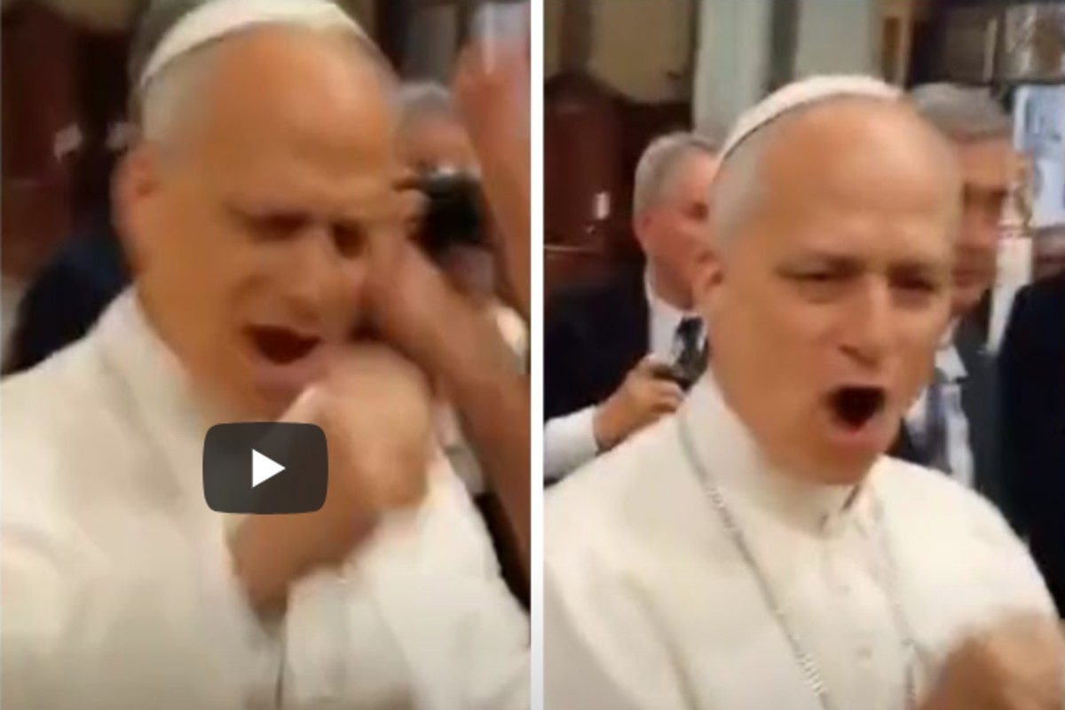 Pope Leo XIV unleashed: he incites the faithful as if he were at the stadium. Unmissable video