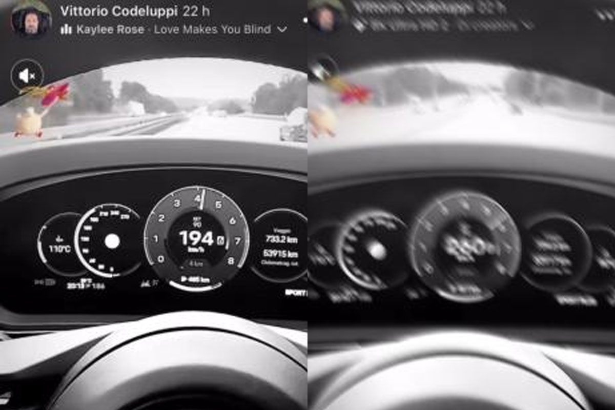 Codeluppi beschleunigt seinen Porsche auf 252 km/h: Das Video sorgt für Kontroversen, denn er sagt: „Ich war in Deutschland, dort gibt es keine Geschwindigkeitsbegrenzungen.“