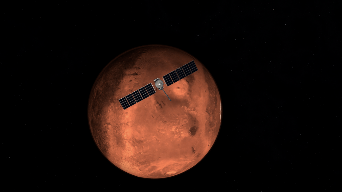 Auf dem Weg zum Jupiter testet die Sonde Europa Clipper das Radar auf dem Mars.
