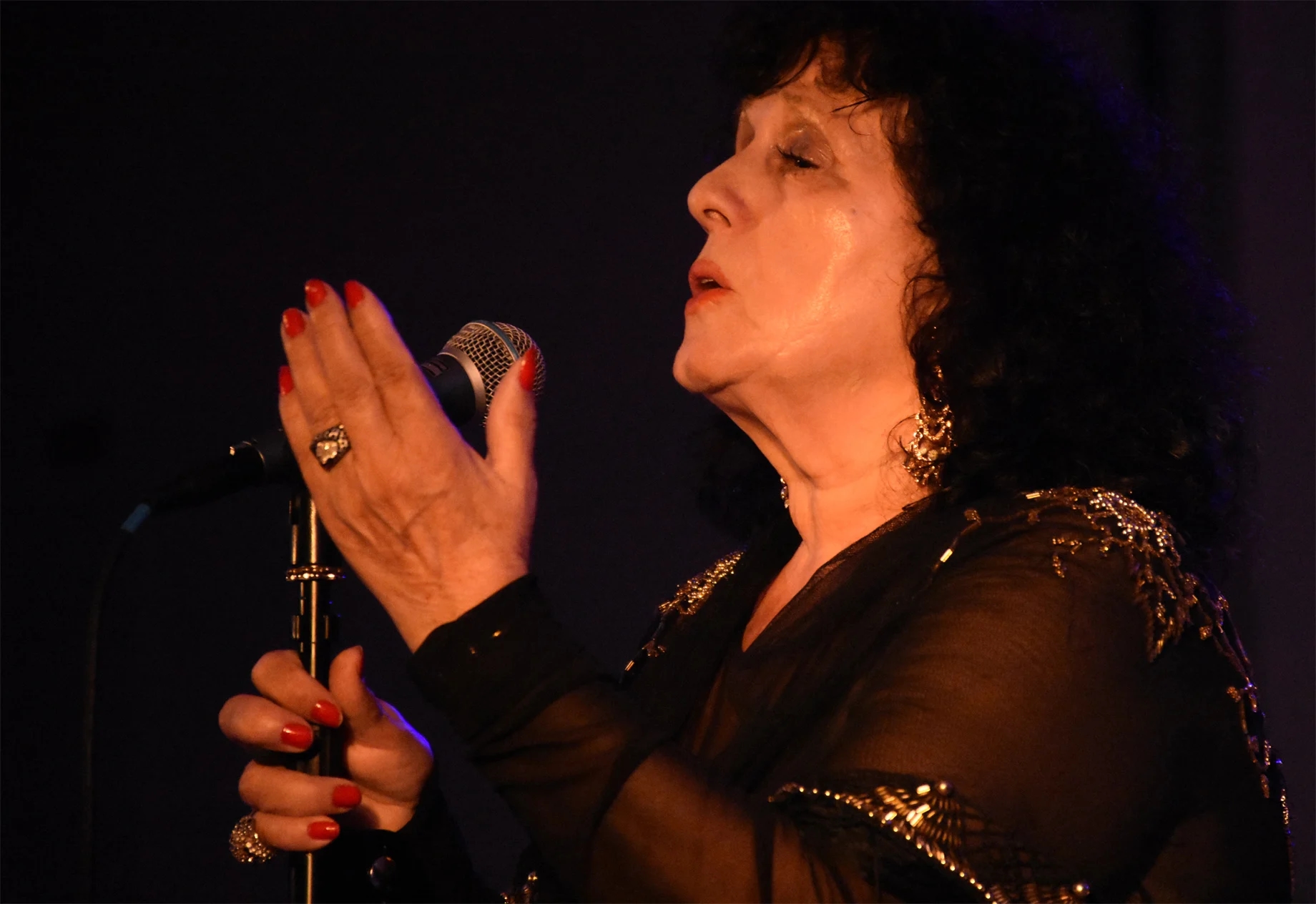 Rosalina Silva tritt bei einem Fado-Abend im Oficina de Artes auf