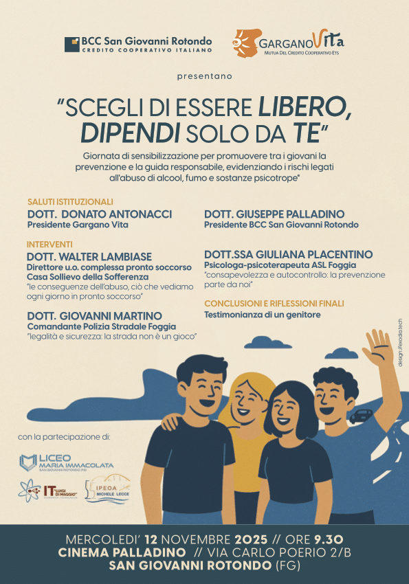 La BCC di San Giovanni Rotondo e Gargano Vita insieme per i giovani: una giornata dedicata a prevenzione e legalità