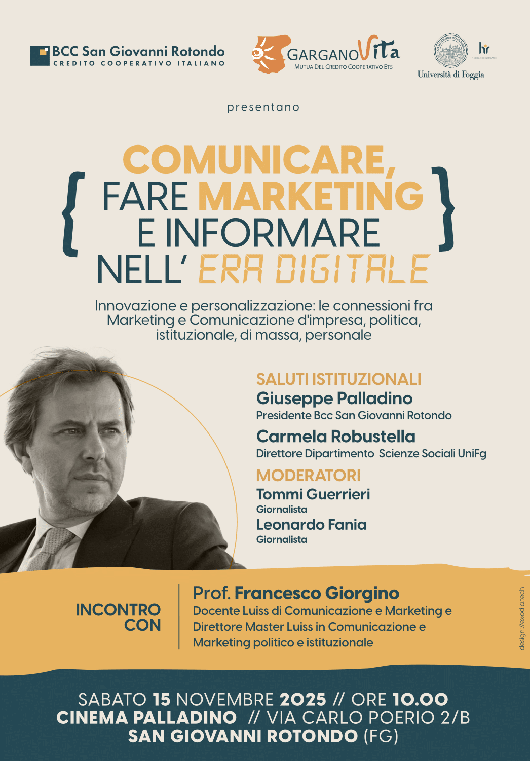 Comunicazione e marketing nell’era digitale: a San Giovanni Rotondo arriva Francesco Giorgino