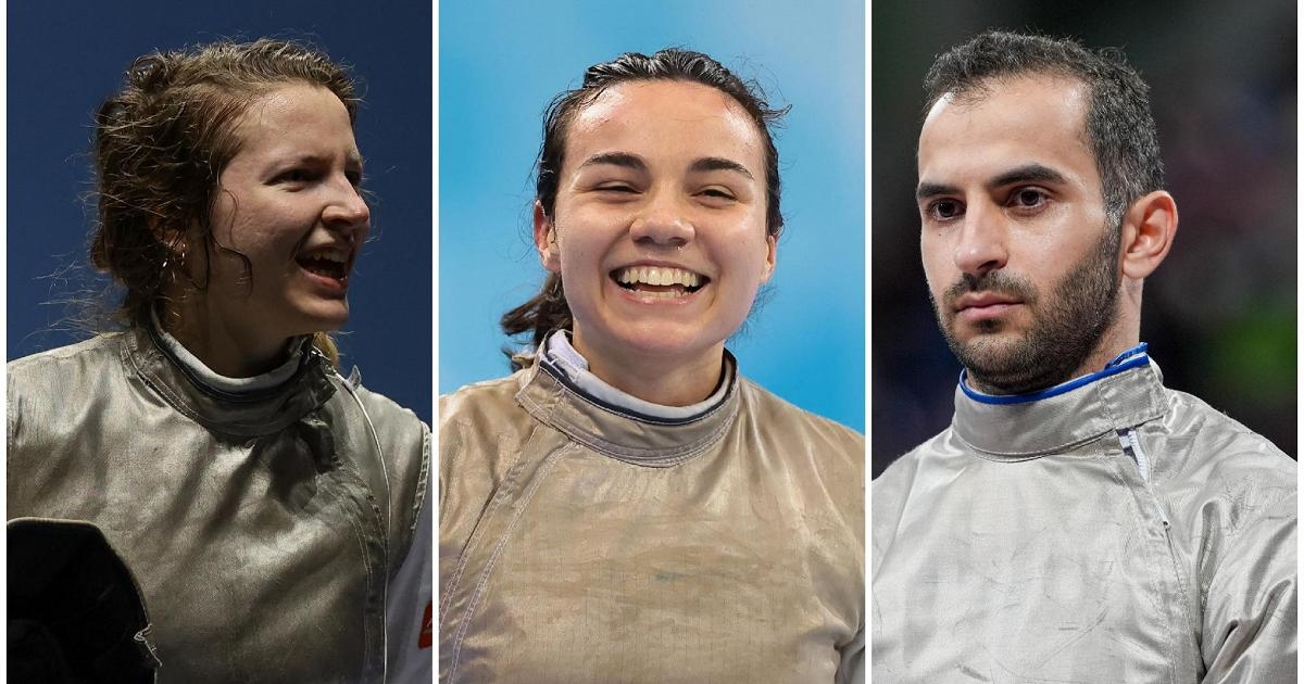 İtalya'nın Dünya Eskrim Şampiyonası'ndaki ilk madalyaları: Curatoli, Cristino ve Favaretto'nun bronz madalyaları.