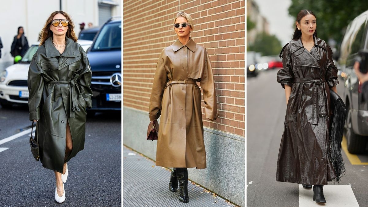 Forget Basic Beige—Leather Trench Coats are the New Wardrobe Must-Have for Practicality and Style