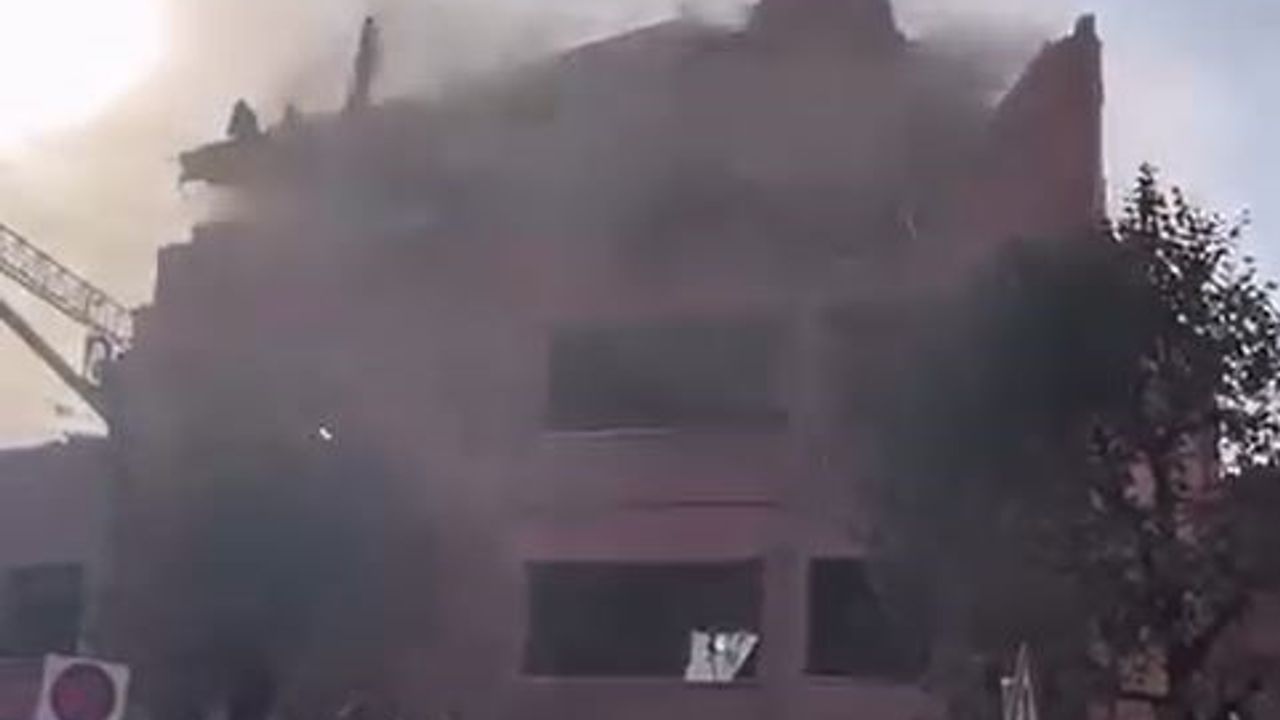 Uncontrolled demolition caused danger, with building parts scattered across the street