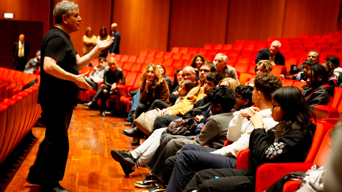 Os rapazes da Orquestra Sanitansamble de Nápoles e Pappano