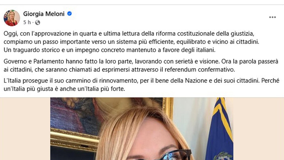 Meloni: Die Nationale Richtervereinigung hat noch nie eine Reform unterstützt.