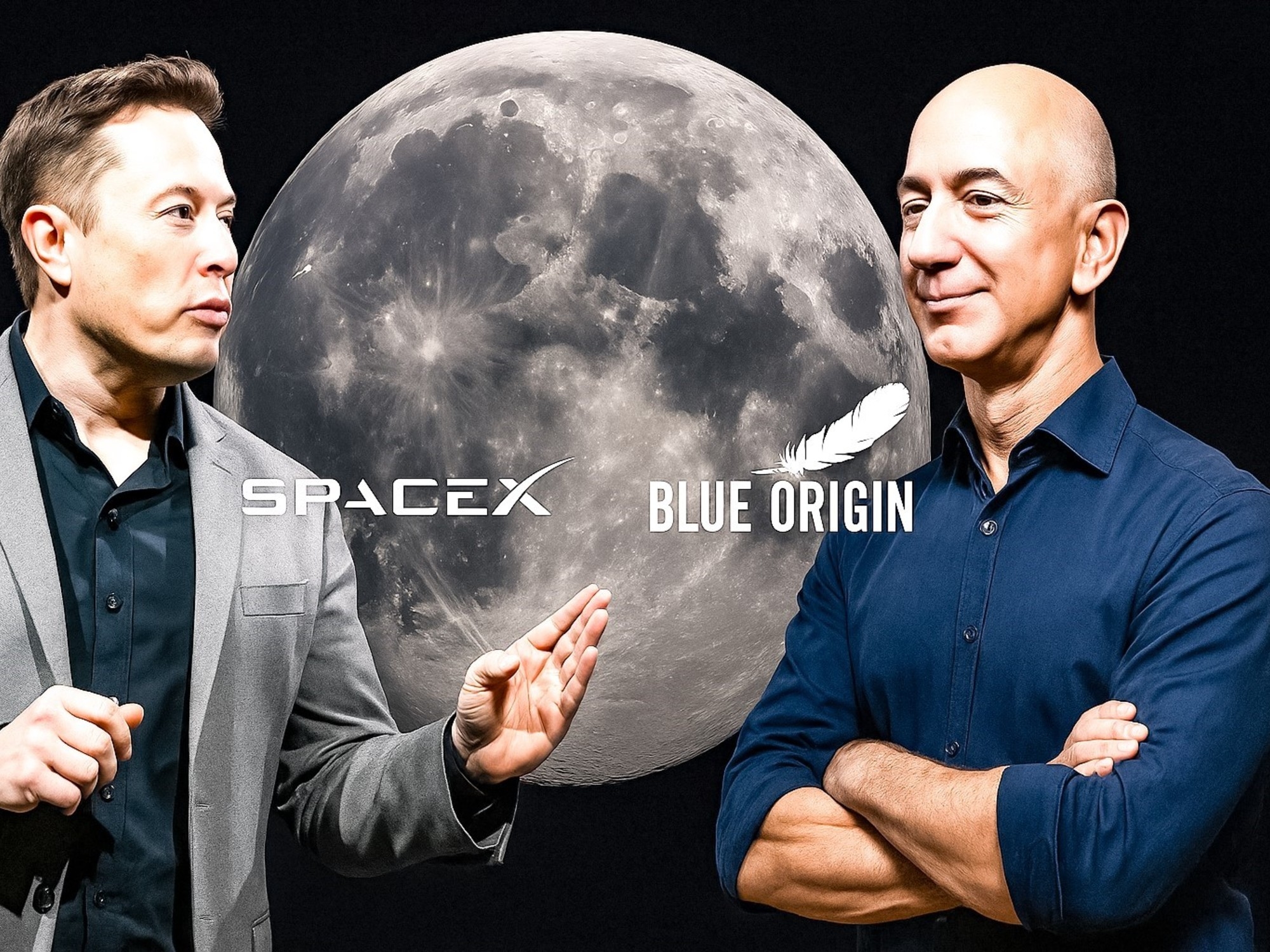 Elon Musk gegen Jeff Bezos: Der Kampf um den Milliarden-Dollar-Vertrag, der darüber entscheiden wird, wer den Mond kontrolliert.