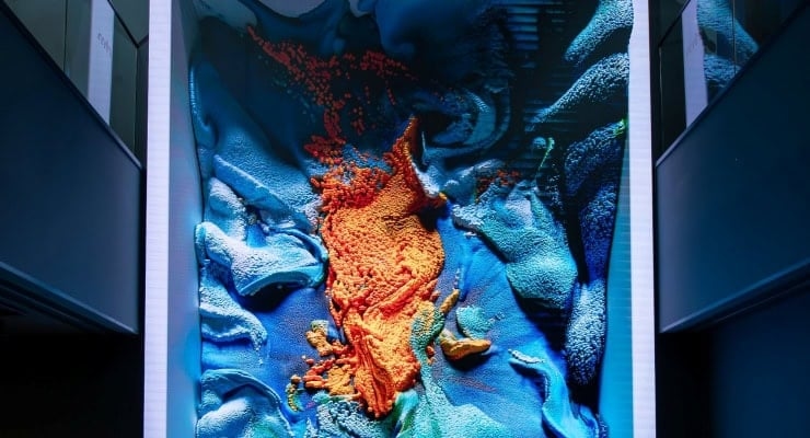 Refik Anadol's work 'Türkiye-Flora' is at the Painting and Sculpture Museum