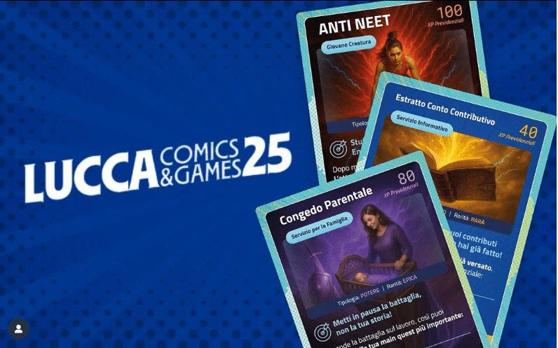 Inps lancia il suo card game a Lucca Comics: dai draghi ai contributi previdenziali